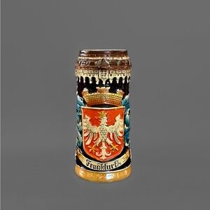 Vintage German Beer Stein Frankfurt Dippemarkt Relief Stoneware Mug – Germany